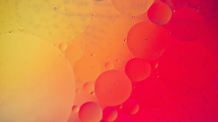 Image showing Red and orange abstract background picture made with oil, water and soap