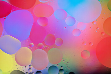 Image showing Rainbow abstract background picture made with oil, water and soap