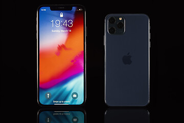 Image showing iPhone XS Max and iPhone 11 Pro on black