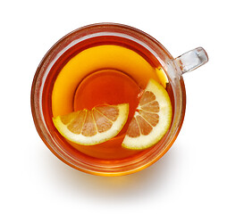 Image showing cup of tea with lemon