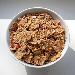 Image showing bowl of breakfast flakes