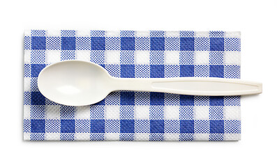 Image showing white take away spoon and paper napkin