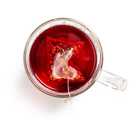 Image showing cup of red fruit tea