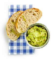 Image showing guacamole and toasted bread