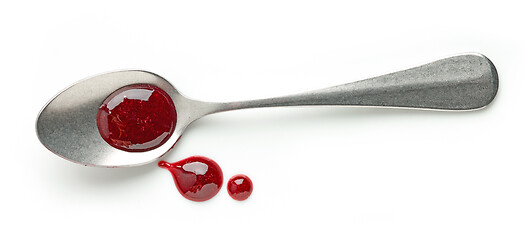 Image showing blackcurrant jam on white background