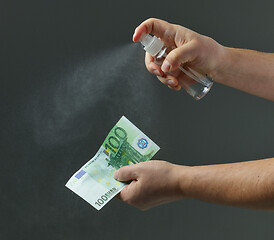 Image showing money disinfection