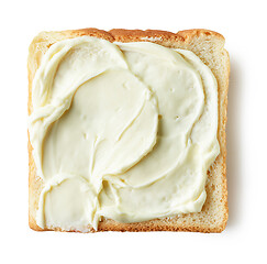 Image showing toasted bread with cream cheese