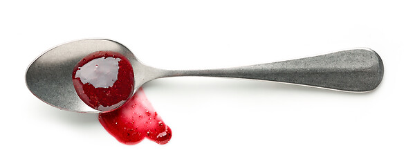 Image showing blackcurrant jam on white background