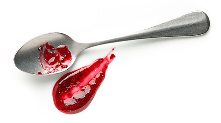 Image showing blackcurrant jam on white background