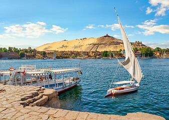 Image showing River Nile and boats