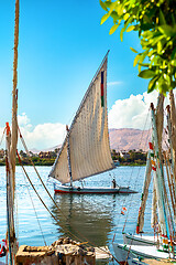 Image showing Sailboats and river Nile