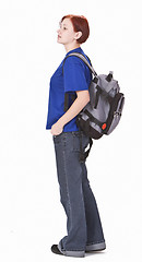 Image showing Backpacker girl