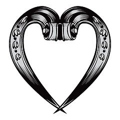 Image showing Antique decorative heart emblem