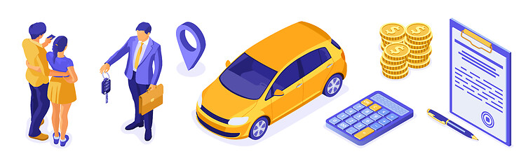 Image showing Sale Insurance Rental Sharing Car Isometric