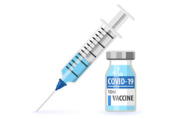 Image showing Covid-19 Coronavirus vaccine and syringe