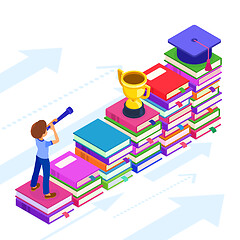 Image showing isometric education graduate achievements