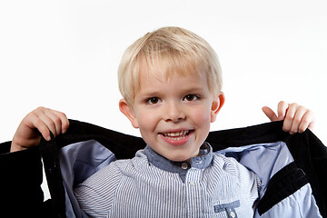 Image showing Portrait of a scandinavian young boy in studio