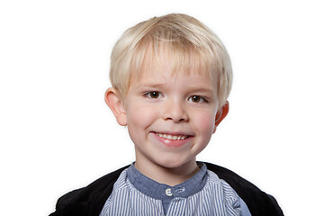 Image showing Portrait of a scandinavian young boy in studio