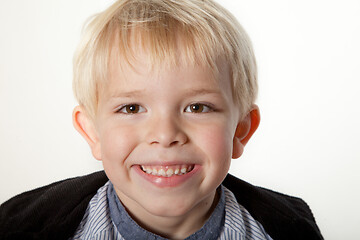 Image showing Portrait of a scandinavian young boy in studio