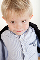 Image showing Portrait of a scandinavian young boy in studio