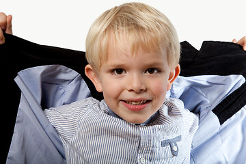 Image showing Portrait of a scandinavian young boy in studio