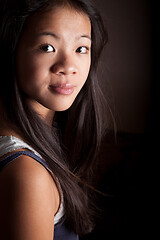 Image showing Portrait of a young teenager girl in studio