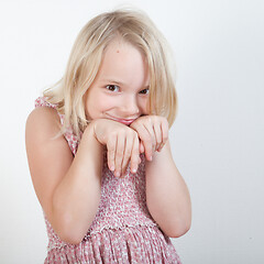 Image showing Portrait of a young teenager girl in studio