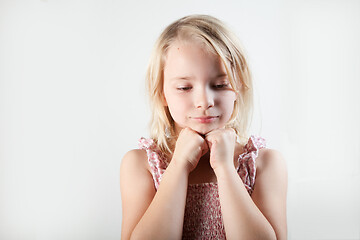 Image showing Portrait of a young teenager girl in studio