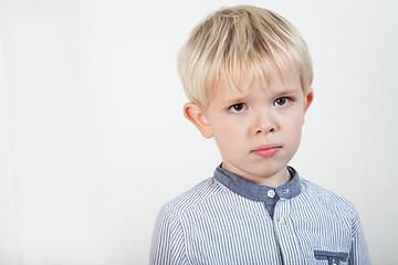 Image showing Portrait of a scandinavian young boy in studio