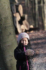 Image showing Portrait of a young cute girl looking at the camera