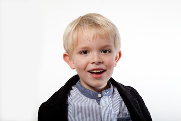 Image showing Portrait of a scandinavian young boy in studio