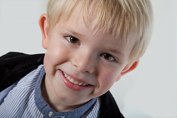 Image showing Portrait of a scandinavian young boy in studio