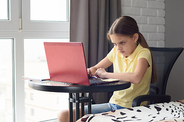 Image showing It\'s hard for a girl to get used to online school