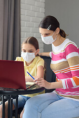 Image showing Studying at home online in self-isolation and quarantine mode