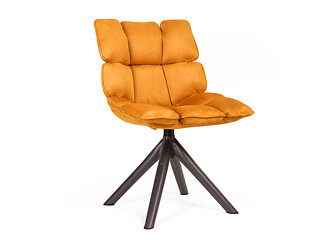 Image showing Modern chair made from suede and metal - Orange