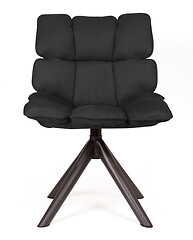 Image showing Modern chair made from suede and metal - Black