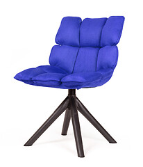 Image showing Modern chair made from suede and metal - Blue