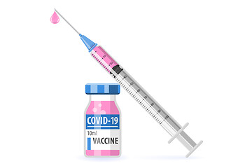 Image showing Covid-19 Coronavirus vaccine and syringe