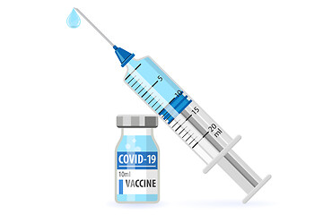 Image showing Covid-19 Coronavirus vaccine and syringe