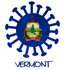 Image showing State flag of Vermont with corona virus or bacteria