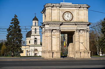 Image showing The Triumphal Archc at The Great National Assembly Square in Chisinau, Moldova