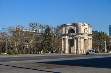 Image showing The Triumphal Archc at The Great National Assembly Square in Chisinau, Moldova