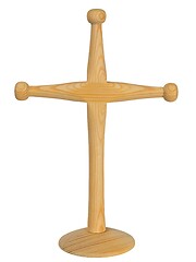 Image showing Wooden cross on white