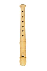 Image showing Wooden flute on white