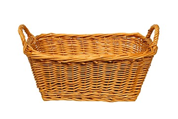 Image showing Wicker basket on white