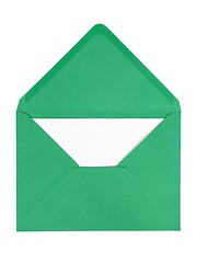 Image showing Green envelope with letter