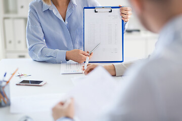 Image showing business team discussing report at office