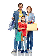 Image showing happy family with shopping bags