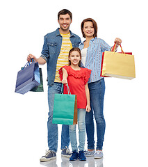 Image showing happy family with shopping bags