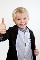 Image showing Portrait of a scandinavian young boy in studio